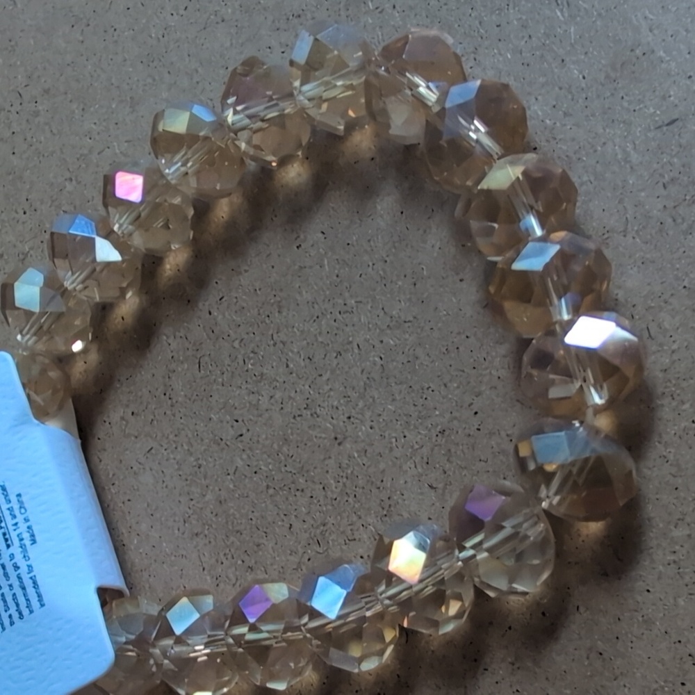 Shimmering Crystal Bead Stretch Bracelet